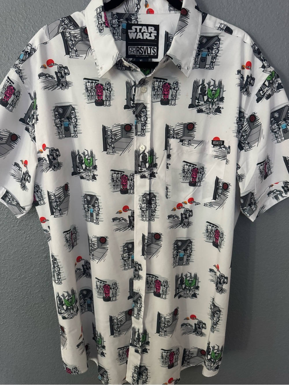 RSVLTS Star Wars: White Short-Sleeve Button-Down NWOT